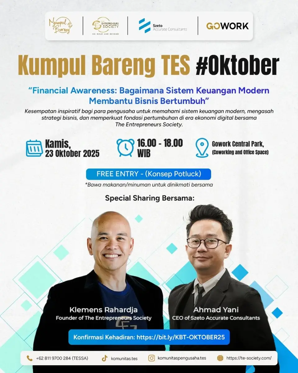 Community & speaking event – Siap upgrade pemahaman keuangan bisnismu ke level berikutnyaDi Kumpul Bareng TES Oktober,…